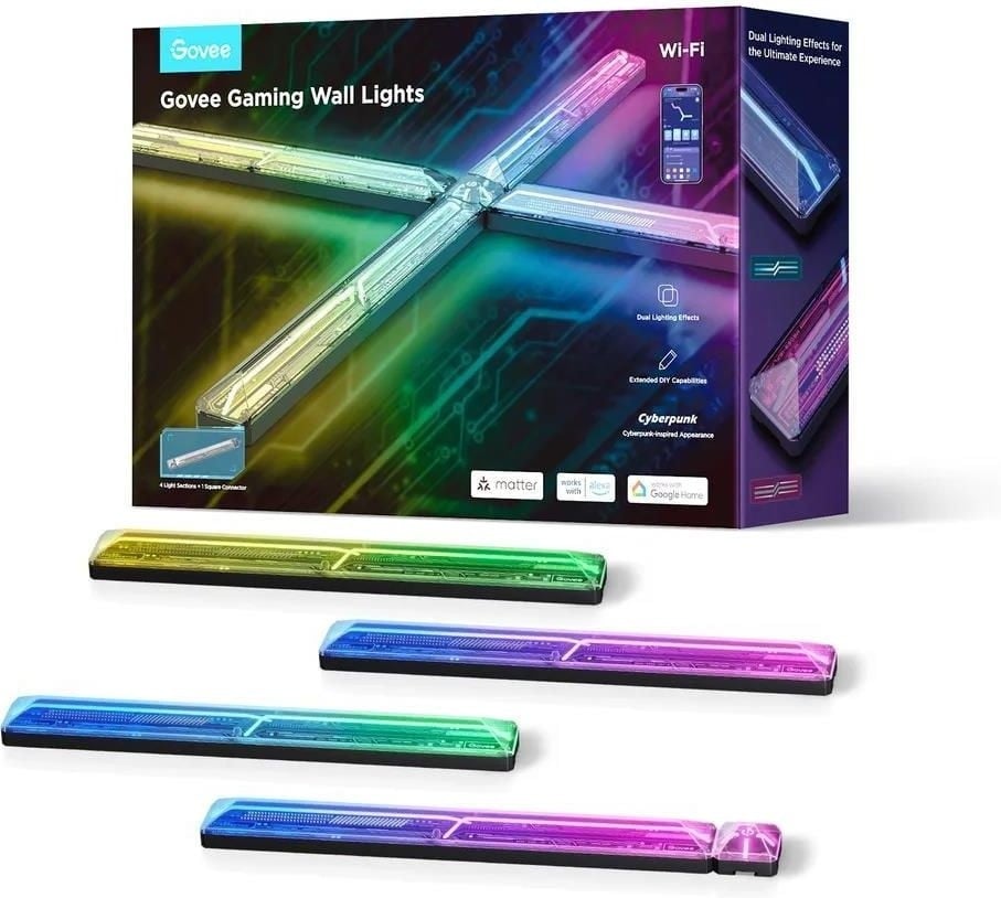 Govee H6063 Gaming Wall Light | LED | RGBIC, 2.4GHz Wi-Fi + Bluetooth