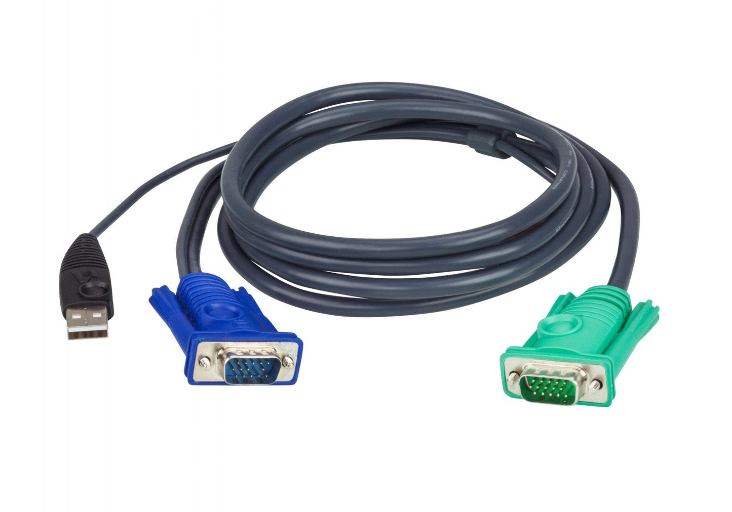 USB KVM Cable 5m - 5 m - VGA - Black - HDB-15 + USB A - SPHD-15 - Male