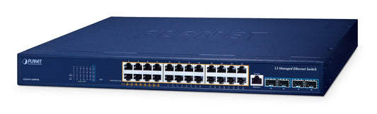 Planet GS-6311-24HP4X Layer 3 8-Port 10/100/1000T 90W 802.3bt PoE + 16-Port 10/100/1000T 802.3at PoE + 4-Port 10G SFP+ Managed Ethernet Switch (475 Watts PoE bu
