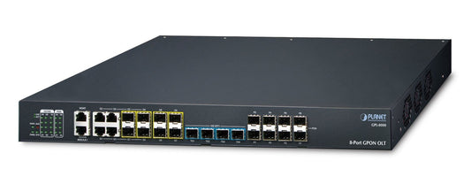Planet GPL-8000 8-Port GPON OLT with 4-Port Gigabit TP/SFP Combo + 4-Port 1000X SFP + 4-Port 10G SFP+ with optional Redundant Power (ITU-T G.984/G.988, 1024 ONU