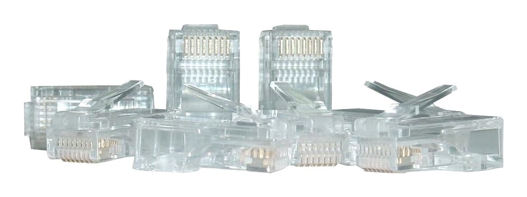 RJ45 Modular plug (8P8C) universal, CAT 6, unshielded, AWG 26-24, 100 pieces
