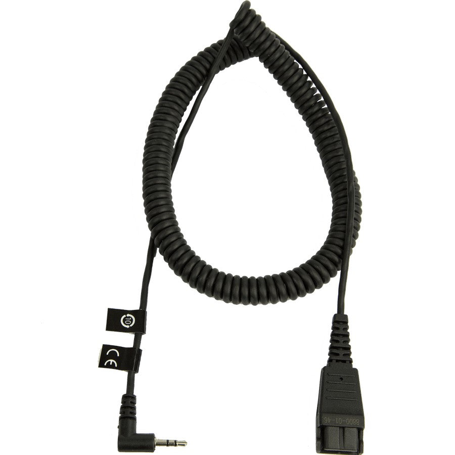 QD Cord to 2,5mm pin plug, coiled 0,5-2m, fi. for Panasonic GB500, PLX CA40