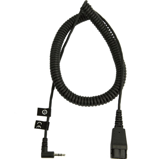 QD Cord to 2,5mm pin plug, coiled 0,5-2m, fi. for Panasonic GB500, PLX CA40