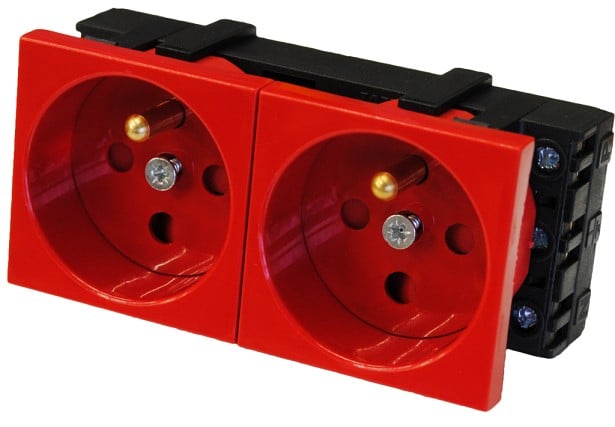 Ebox Slot 2×2P+T Data Red with Interlock Passage