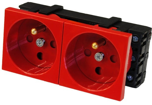 Ebox Slot 2×2P+T Data Red with Interlock Passage