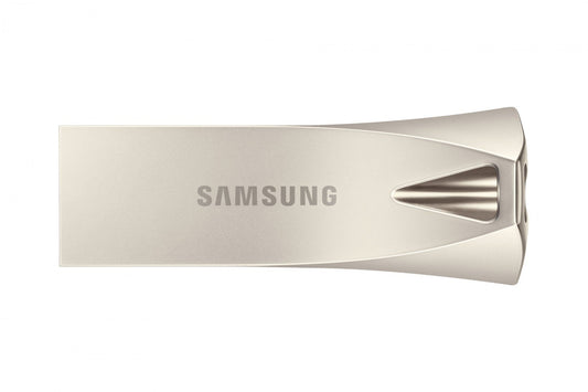 SAMSUNG BAR Plus USB Type-A 512GB 400 MB/s read 110 MB/s write USB 3.1 Flash Drive with Champagne Silver with key ring