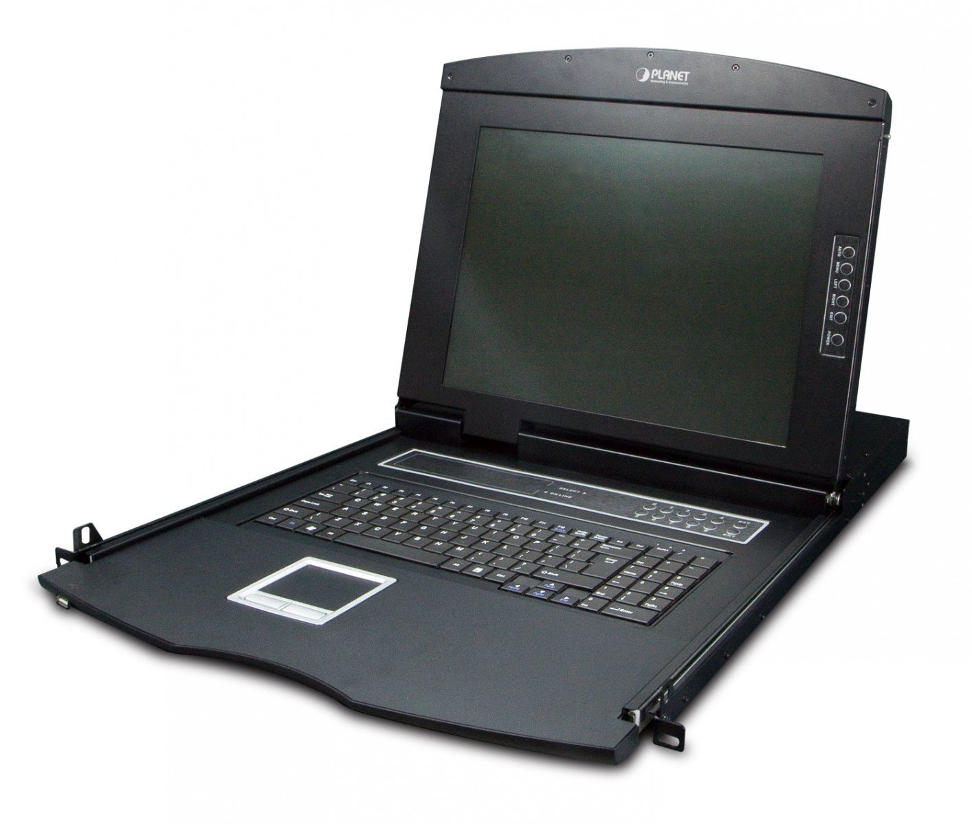 Planet IKVM-210-08M 17" 8-Port Combo VGA LCD IP KVM Switch: 1280x1024 video quality, Up to 64 computers, On Screen Display (OSD), Quick View Setting (QVS), Hotk