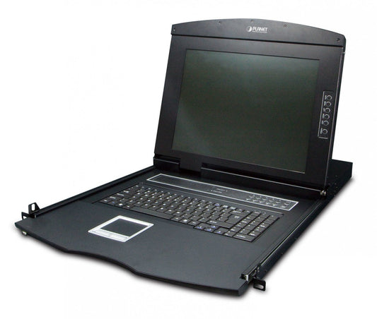 Planet IKVM-210-08M 17" 8-Port Combo VGA LCD IP KVM Switch: 1280x1024 video quality, Up to 64 computers, On Screen Display (OSD), Quick View Setting (QVS), Hotk