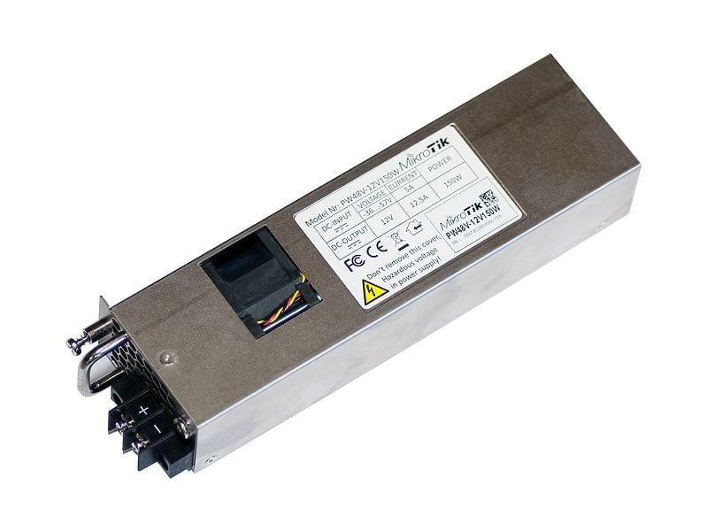 MikroTik PW48V-12V150W Power Adapter/Inverter – 150 W (Black, Grey, Silver)