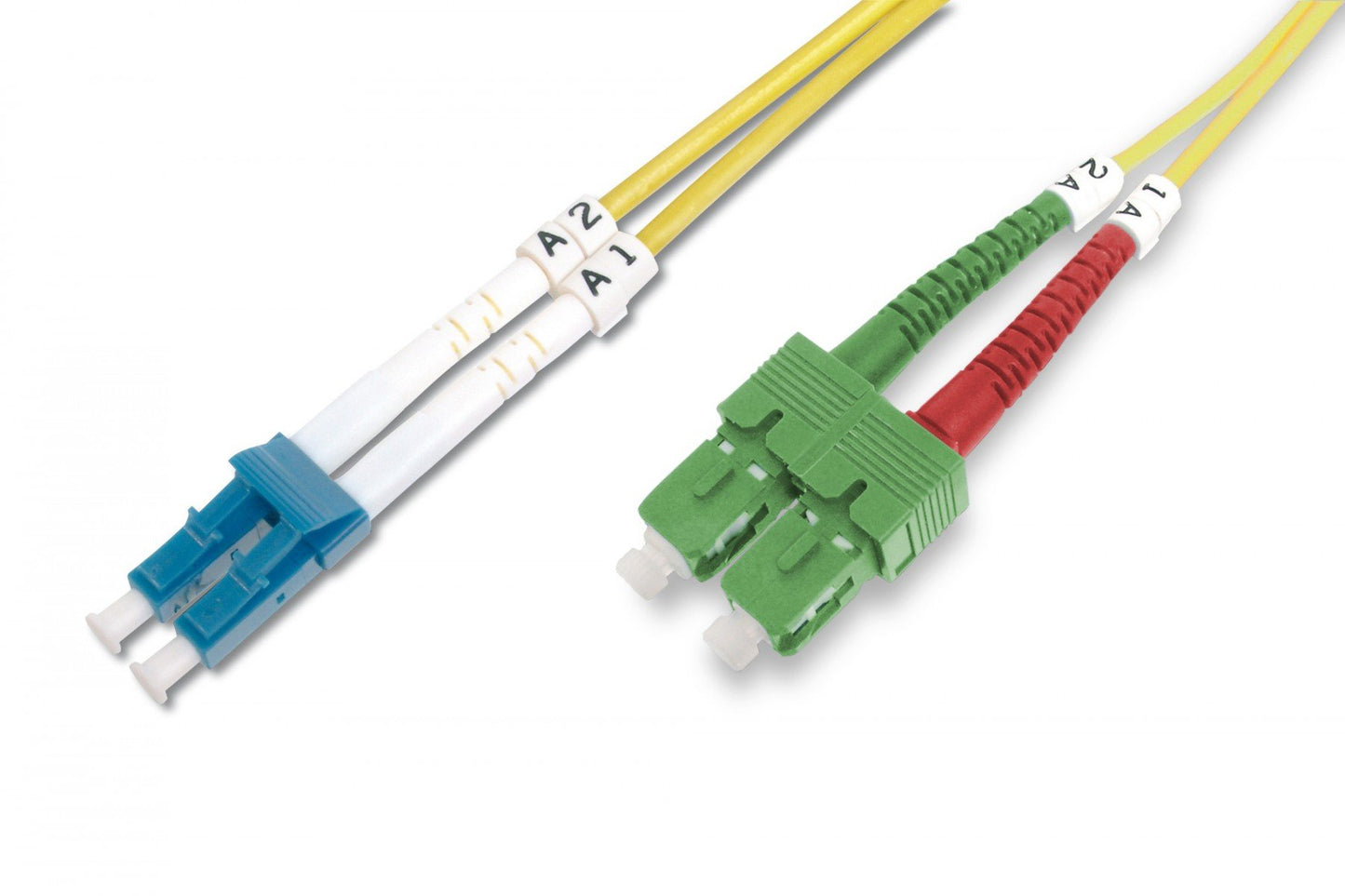 FO patch cord, duplex, SC (APC) to LC (PC) SM OS2 09/125 µ, 2 m