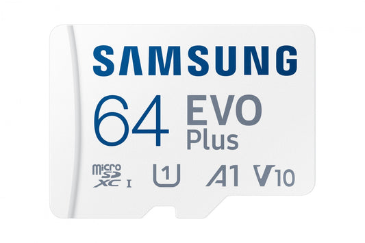 SAMSUNG EVO PLUS microSD 64GB 2024 incl. SD Adapter memory card UHS-I U3 Full HD & 4K UHD 160 MB/s read