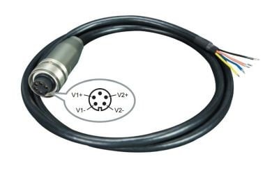 Planet CB-M23F5F-120 5-pin M23 Female to bare end power cable, 1.2 meters, for IGS-5227-4MP2MT, IGS-5227X-4P2T, ISW-808PT-M12 and ISW-808PT-M12A