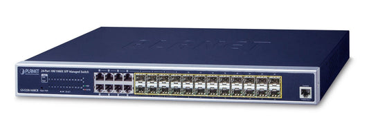 Planet GS-5220-16S8CR L2+/L4 24-Port 100/1000X SFP with 8 Shared TP Managed Switches, with Hardware Layer3 IPv4/IPv6 Static Routing, W/ 48V Redundant Power