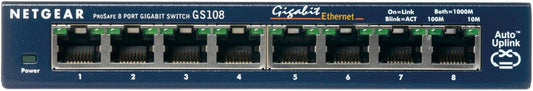 NETGEAR GS108GE 8PT COPPER GIGABIT SWITCH