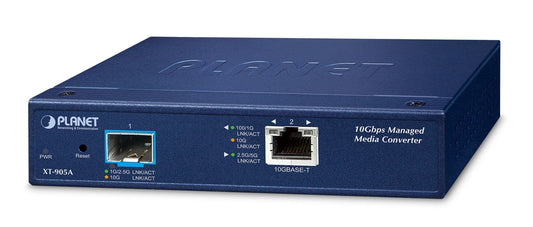 Planet XT-905A 1-Port 10G/5G/2.5G/1G/100BASE-T + 1-Port 10G/1GBASE-X SFP+ Managed Media Converter(IPv4/IPv6 Dual stack management, supports TLSv1.2/SSHv2/SNMPv3