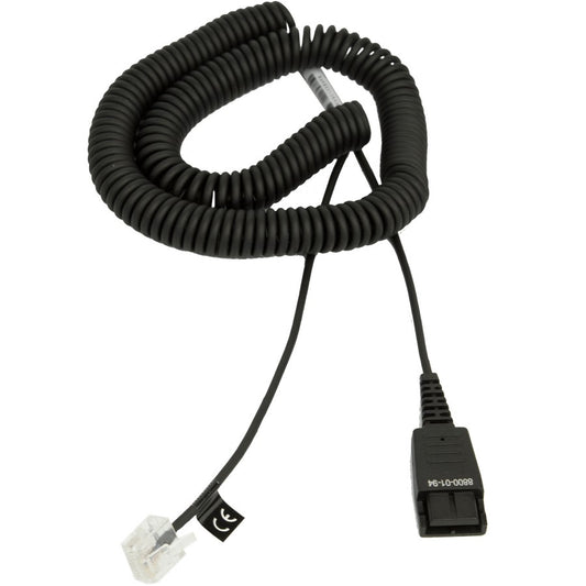 QD Cord to special-Plug RJ45, coiled, 0,5 - 2 Meter, for Siemens Open Stage