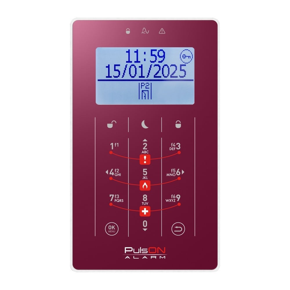 BCS PULSON FRONT LCD/S BUR Burgundy front for LCD/S keypad