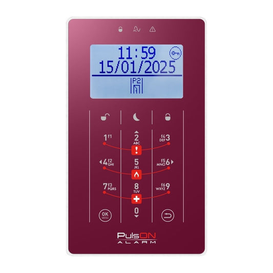 BCS PULSON FRONT LCD/S BUR Burgundy front for LCD/S keypad
