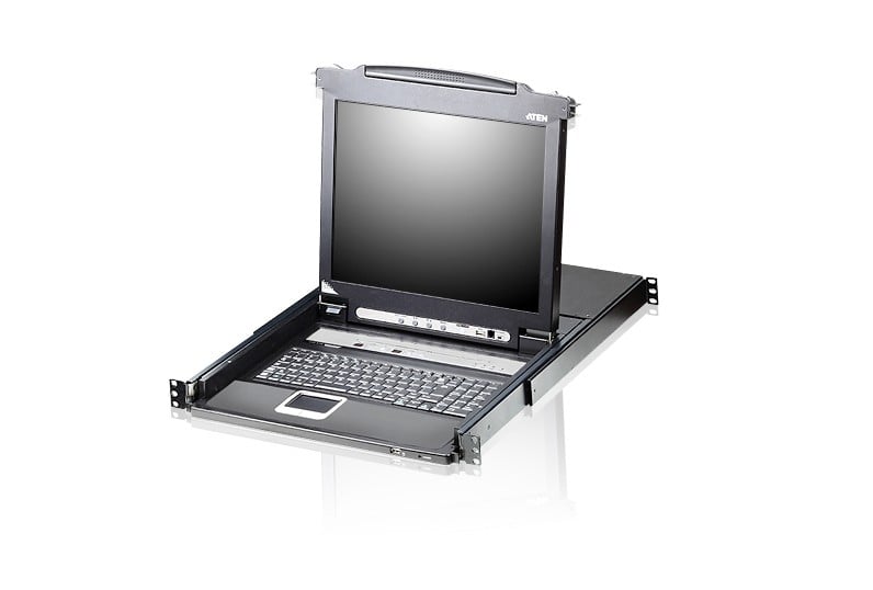 ATEN 8-Port PS/2-USB VGA 17" LCD KVM Switch with Daisy-Chain Port and USB Peripheral Support