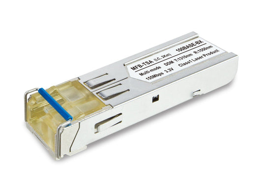 Planet MFB-TSA Multi-mode WDM Tx-1310,  2KM, 100Mbps SFP fiber transceiver (-40 to 85C), DDM supported