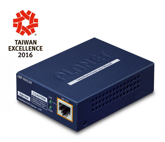 Planet LRP-101UH 1-Port Long Reach POE over UTP Injector, -20 to 70 Degree C, up to 500 meter