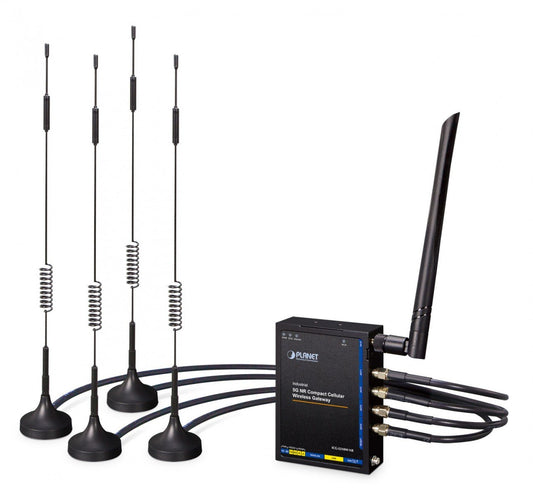Planet ICG-2210W-NR-EU Industrial 5G NR Compact Cellular Wireless Gateway with 2-Port 10/100/1000T (Sub-6 5G NR EAU, 2 SIM card slots, 802.11ac WiFi, 2.4GHz and