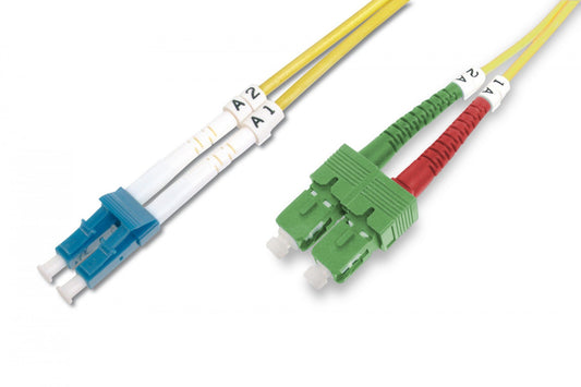 FO patch cord, duplex, SC (APC) to LC (PC) SM OS2 09/125 µ, 1 m