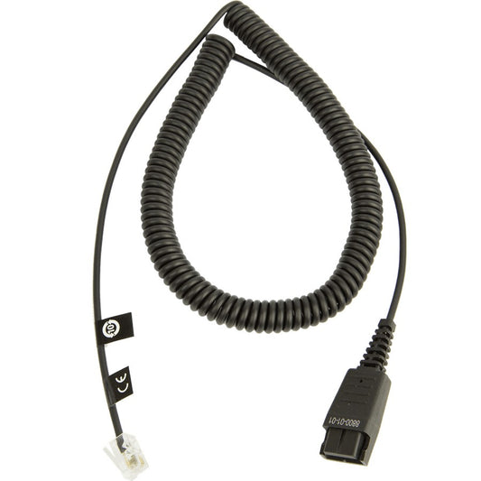 QD Cord to RJ10, coiled, 0,5 - 2 meters, standard-allocation