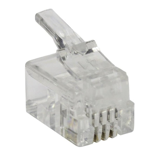 RJ9 Modular plug (4P4C), unshielded, stranded cable, 100 pieces
