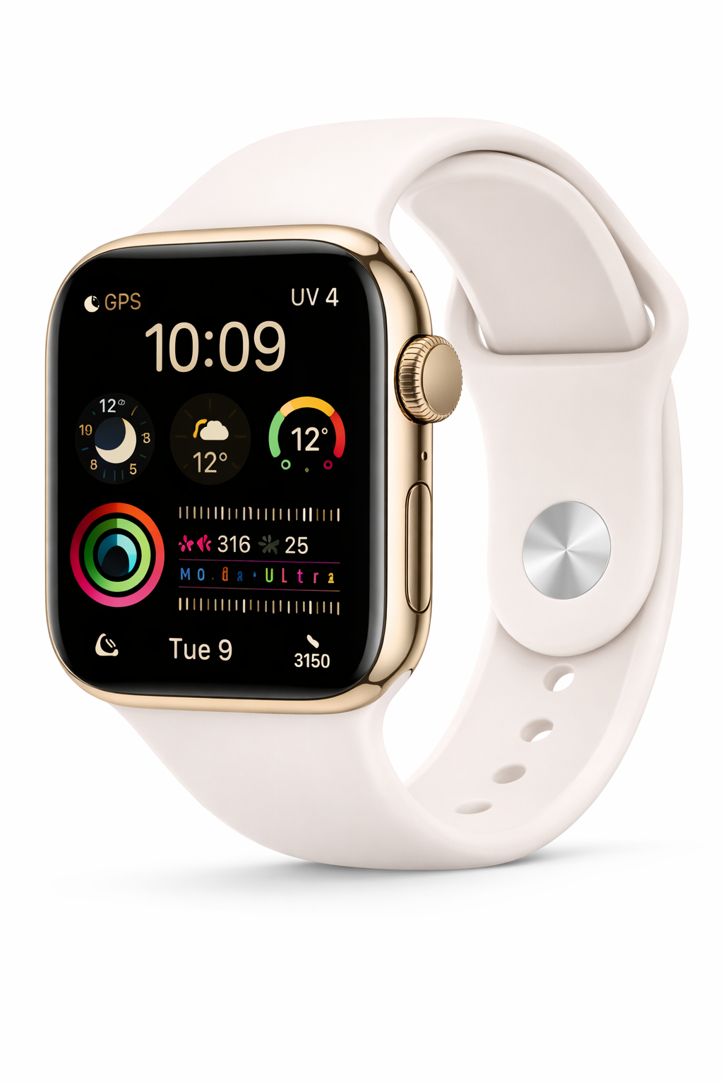 Apple Watch Series 11  GPS + Cellular 42mm  Gold Titanium Case with Light Blush Sport Band - M/L