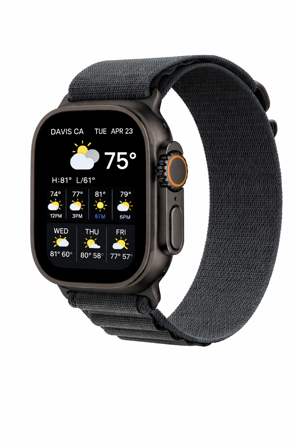 Apple Watch Ultra 3  GPS + Cellular  49mm  Black Titanium Case with Black Alpine Loop - Medium