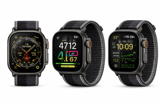 Apple Watch Ultra 3  GPS + Cellular  49mm  Black Titanium Case with Black/Charcoal Trail Loop - S/M