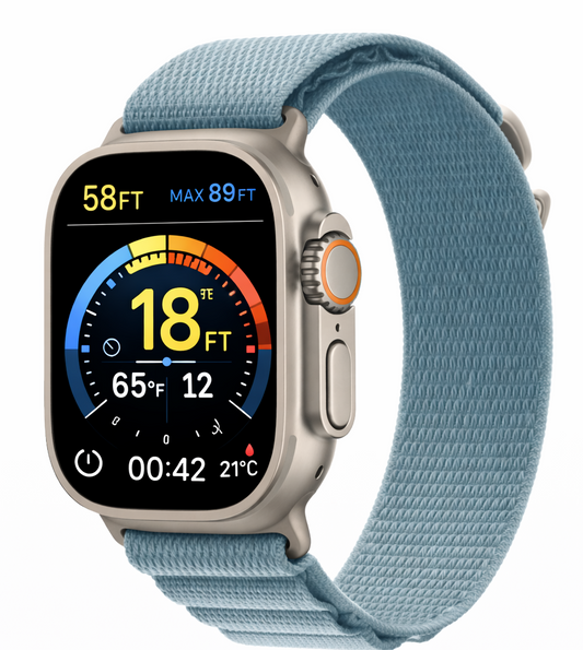 Apple Watch Ultra 3  GPS + Cellular  49mm  Natural Titanium Case with Light Blue Alpine Loop - Large