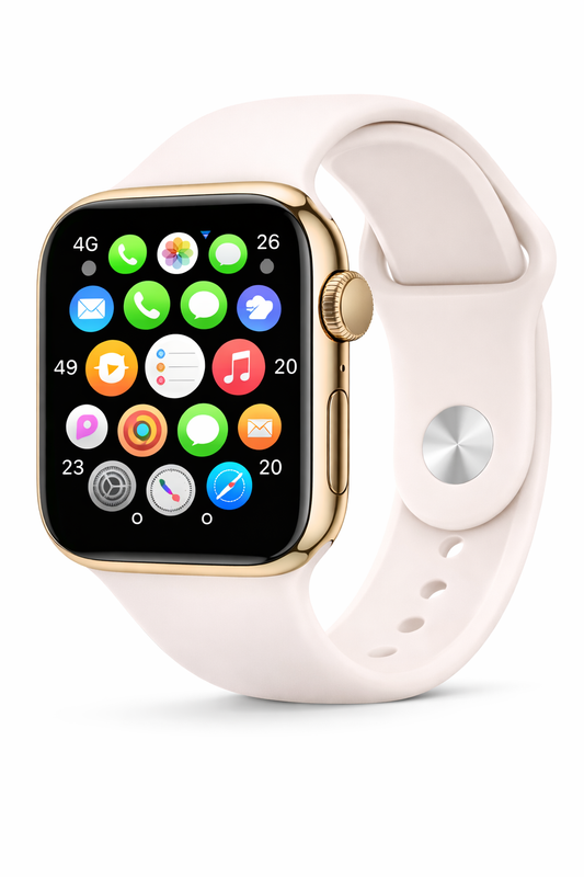 Apple Watch Series 11  GPS + Cellular 42mm  Gold Titanium Case with Light Blush Sport Band - S/M