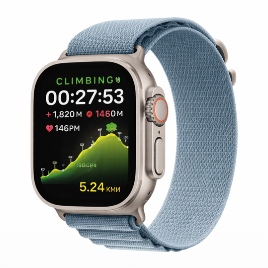 Apple Watch Ultra 3  GPS + Cellular  49mm  Natural Titanium Case with Light Blue Alpine Loop - Small