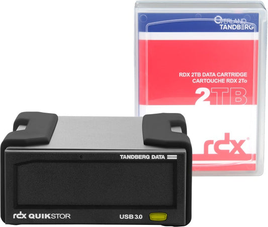 RDX external drive kit with 2TB cartridge - black - USB3+ - Storage drive - RDX cartridge - USB 3.2 Gen 1 (3.1 Gen 1) - HDD - UL 60950 - CSA C22.2 No. 60950 - I
