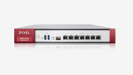 Zyxel USG Flex Firewall 10/100/1000, 2*WAN, 4*LAN/DMZ ports, 1*SFP, 2*USB with 1 Yr UTM bundle