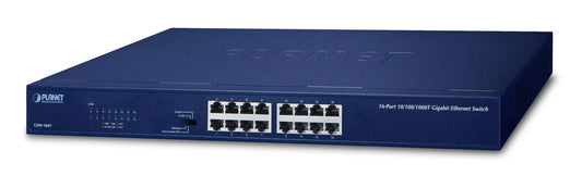 Planet GSW-1601 16-Port 10/100/1000Mbps Gigabit Ethernet Switch (4 operation modes: Standard/VLAN/Flow Control/Port Trunk via DIP switch, EEE power saving )