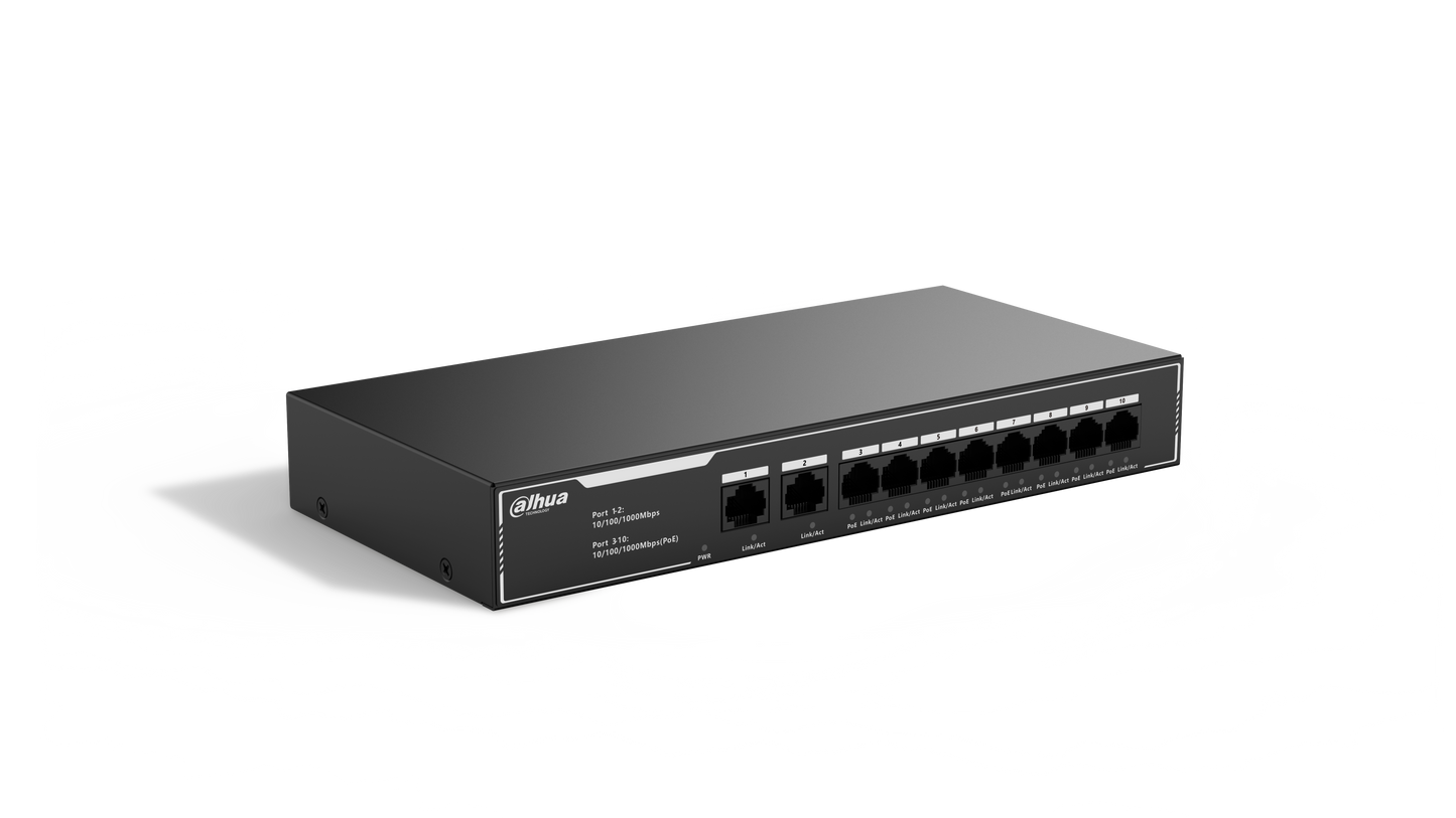 Dahua SG1010LP 10-Port Economical Gigabit PoE Switch with 8-Port PoE