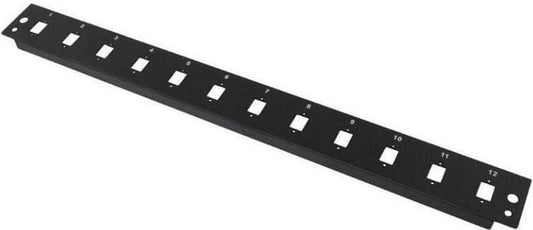 Fiber optic cross-connect panel without front plate, 19" 1U, retractable, cable gland PG13, black