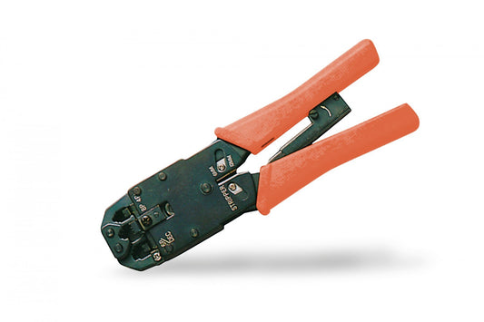 Multi Modular Crimping Tool, suitable for 4P2C 4P4C, 6P4C, 6P6C, 8P8C, incl. stripper and cutter