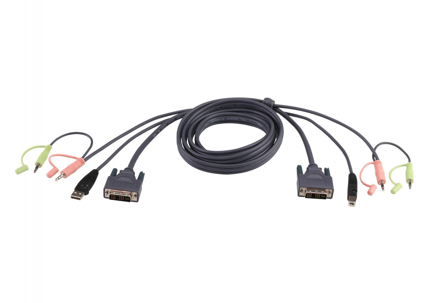 DVI-I USB KVM Cable 1,8m - 1.8 m - DVI-I - Black - DVI-I/USB A/2 x 3.5mm - DVI-I/USB B/2 x 3.5mm - Male