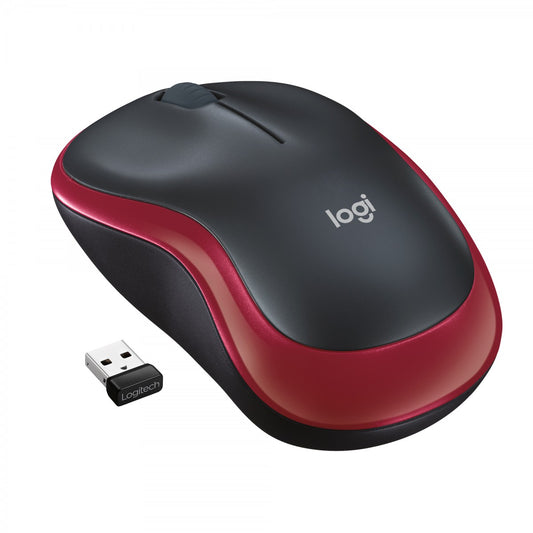 Logitech M185 Wireless Mouse – Red (910-002237)
