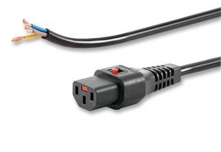 OPEN/IEC C13 Straight Female 2m Black Power Cable with IEC LOCK