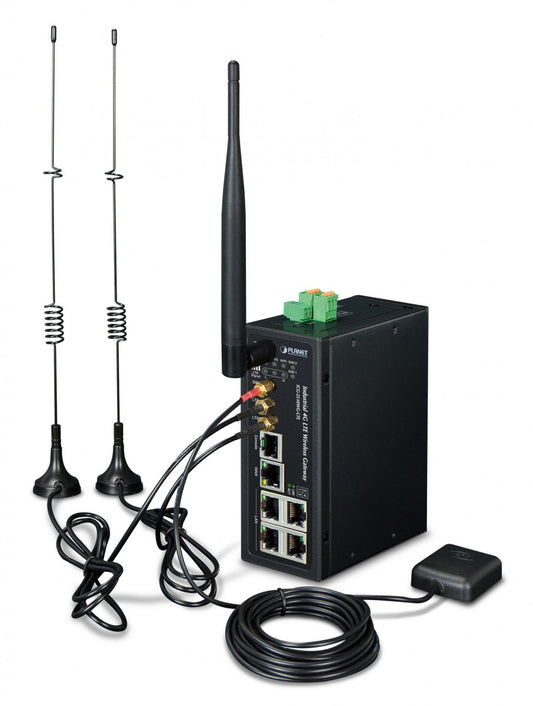 Planet ICG-2510WG-LTE-US Industrial 4G LTE Cellular Wireless Gateway with 5-Port 10/100/1000T (2 Module SIM Card Slots, 802.11ac Dual Band, GPS, 1 RS232/RS485,