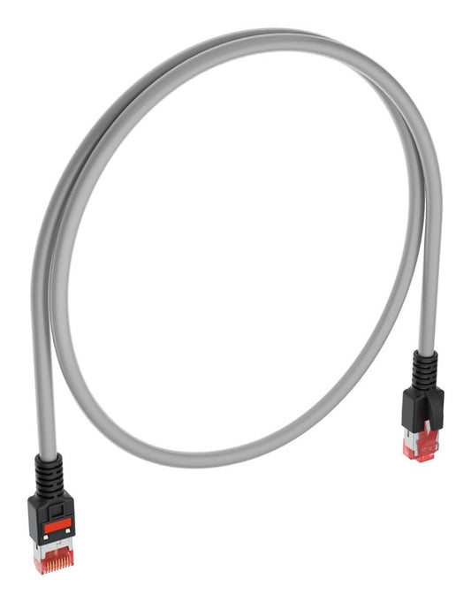Fibrain Data Patchcord Cat.5e U/UTP 2m Grey Cable, Red Connector, Red Icon