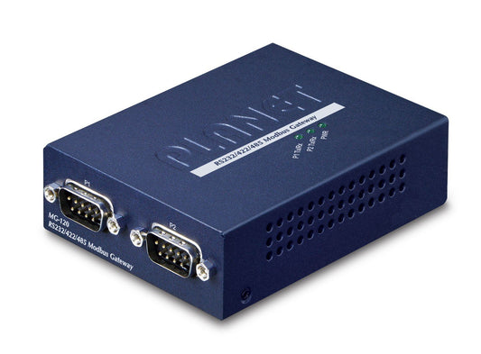 Planet MG-120 2-Port RS232/422/485 Modbus Gateway (1-Port 10/100BASE-TX, -10 to 60 C, Modbus RTU/ASCII, Master/Slave)