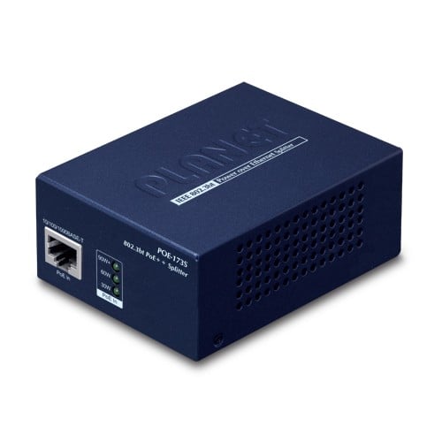 Planet POE-173S Single-Port 10/100/1000T 802.3bt PoE++ Splitter (12V/19/24V, 802.3bt type 4 PD, PoH compatible)