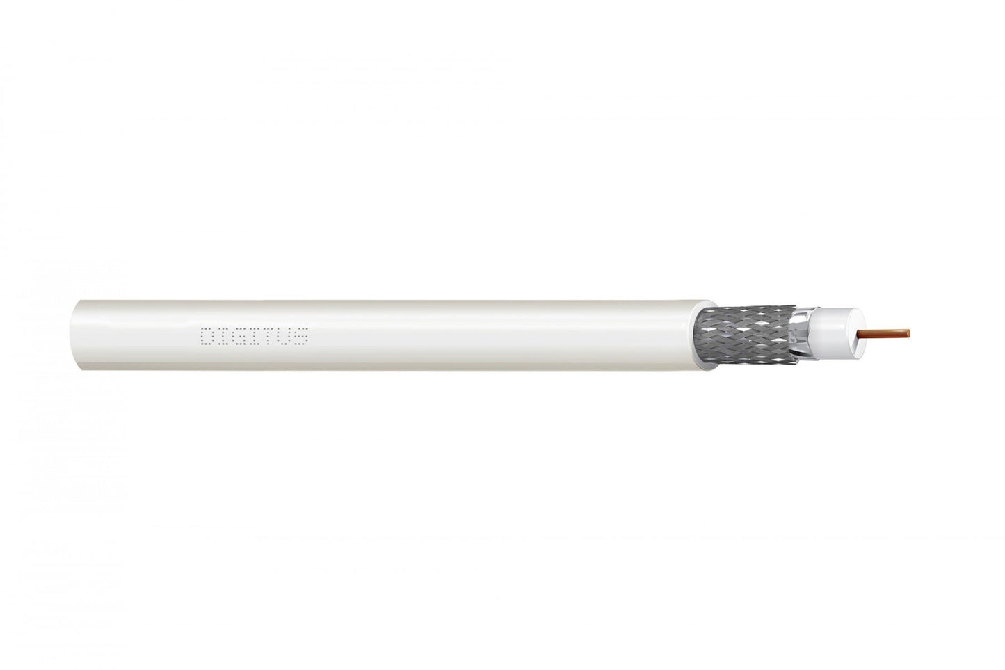 Coaxial cable DIGITUS RG-6, 75 Ohm, shield (2 x foil + 77% coverage braid), Eca, PVC, 100m, white
