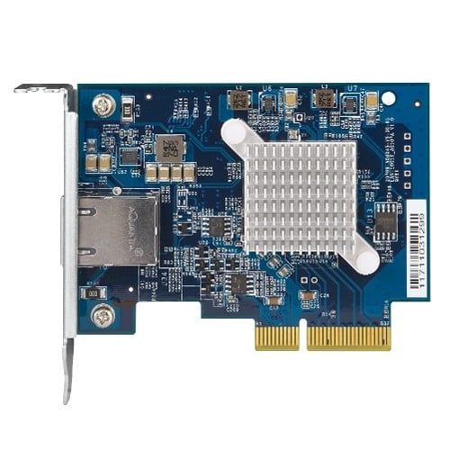 Single-port (10Gbase-T) 10GbE network expansion card, PCIe Gen3 x4, Low-profile bracket pre-loaded, Low-profile flat and Full-height bracksts are bundled